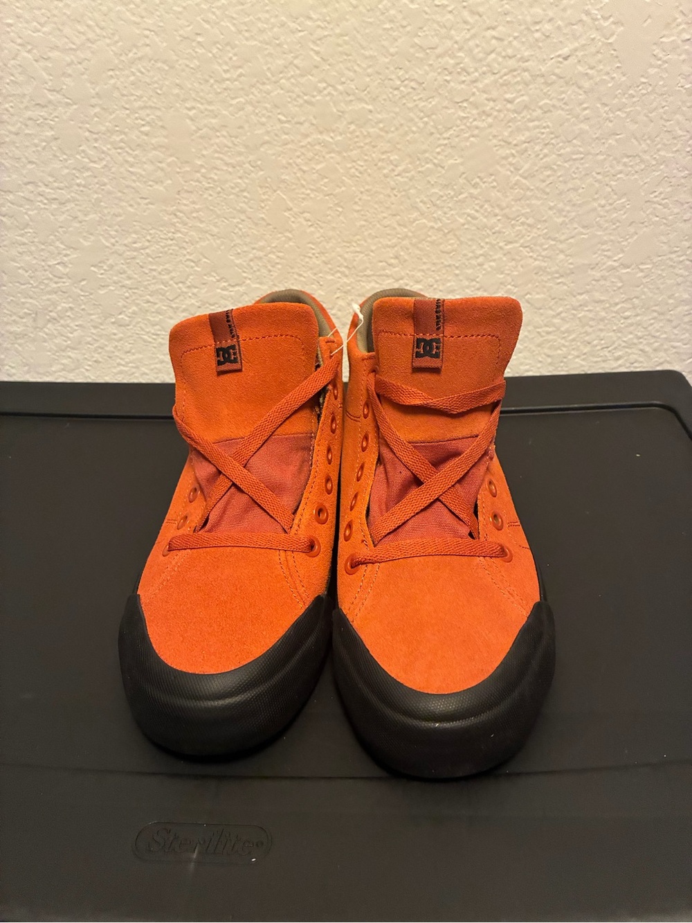 DC Men’s Evan Smith Orange High-Top Sneakers with Black Toe
